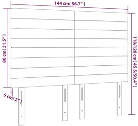 vidaXL Κεφαλάρι Κρεβατιού LED Μαύρο 144x5x118/128 εκ. Υφασμάτινο