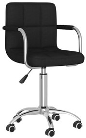 vidaXL Καρέκλα Τραπεζαρίας Περιστρεφόμενη Μαύρη Υφασμάτινη