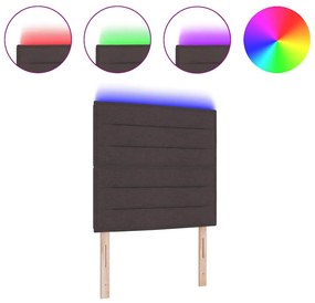vidaXL LED κεφαλάρι Επιτοίχιο Σκούρο καφέ Σκούρο καφέ 80 cm ύφασμα