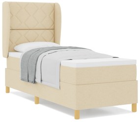 vidaXL Κρεβάτι Box Spring  με στρώμα Κρεμ 80x200 εκ. Υφασμάτινο