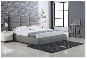 MAXIM Κρεβάτι Διπλό, για Στρώμα 180x200cm, Ύφασμα Γκρι 198x218x121cm
