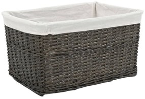 vidaXL Σετ Καλάθια Αποθήκευσης 6 τεμ. Στοιβαζόμενα Γκρι Φυσική Ιτιά