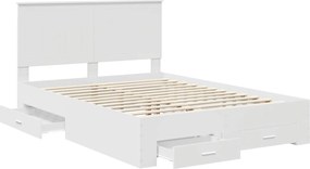 vidaXL Σκελετός Κρεβατιού Λευκό 140 x 190 cm Επεξεργασμένο ξύλο