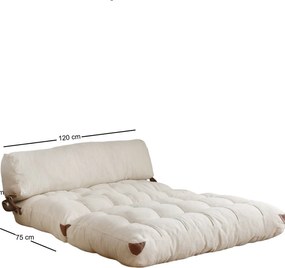 2-Seat Sofa-Bed Fold Teddy 2 - Cream Cream