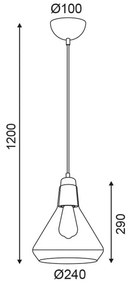 Φωτιστικό Οροφής Style V36035RG Bronze Metal, Glass