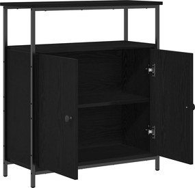vidaXL Πλαϊνό γραφείο Μαύρη Οξυά 70 x 30 x 80 εκ. Επεξεργασμένο ξύλο