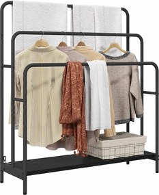 vidaXL Ράφι Ρούχων Μαύρη Οξυά 90 x 30 x 100,5 εκ. Επεξεργασμένο ξύλο