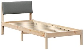 vidaXL Σκελετός Κρεβατιού με κεφαλάρι Καφέ και σκούρο γκρι 75 x 190 cm