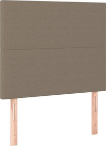 vidaXL Κρεβάτι Boxspring με Στρώμα Taupe 90x190 εκ.Υφασμάτινο