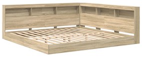 vidaXL Κρεβάτι Βιβλιοθήκης Sonoma Oak 180x200 εκ. Από Κατασκευασμένο Ξύλο