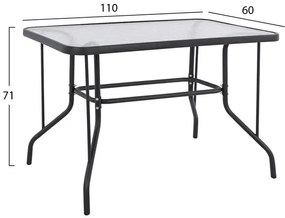 ΣΕΤ 5ΤΜΧ ΜΕ ΤΡΑΠΕΖΙ ADAM 110Χ60Χ71Υ &amp; ΠΟΛΥΘΡΟΝΕΣ LAURA ΓΚΡΙ ΧΡΩΜΑ HM10472