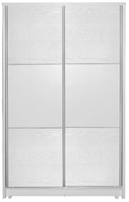 Ντουλάπα ρούχων Griffin δίφυλλη με συρόμενες πόρτες χρώμα λευκό 121x56.5x180.5εκ 121x56.5x180.5 εκ.