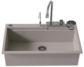 Sanitec Ultra Granite 850 Quartz Multi Ένθετος Γρανιτένιος Νεροχύτης 79Χ50cm Sienna (Inox accessories)