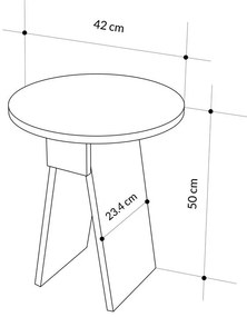 Βοηθητικό τραπεζάκι Chen γκρι μελαμίνης Φ42x50εκ