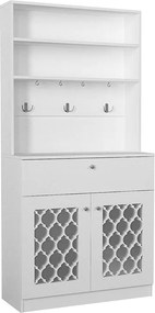 Έπιπλο κουζίνας Axel Megapap χρώμα λευκό 90x37x183,6εκ.