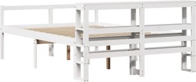 vidaXL Κρεβάτι Ηλικιωμένου με Κεφαλάρι Λευκό 150x200 εκ. Μασίφ Πεύκο