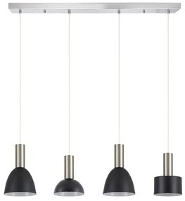 Φωτιστικό Οροφής - Ράγα Adept Flex 77-8927 85x16x300cm 4xE27 60W Nickel-Black Homelighting