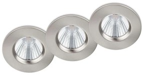 Σποτ Χωνευτό Zagros (Σετ 3Τμχ) 650710307 Φ8x5cm Dim 3xLed 345Lm 5,5W 3000K Nickel Trio Lighting Round