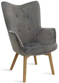 Πολυθρόνα Kido 046-000008 Silver Wood, Fabric