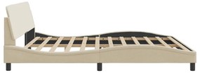 vidaXL Σκελετός Κρεβατιού Dover Κρεμ 200x200 εκ. Υφασμάτινο