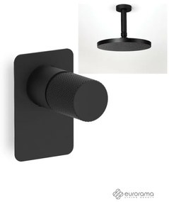 Eurorama Black Matt Ανακλινόμενη Κεφαλή Ø30εκ +Μίκτης εντοιχισμού 1 εξόδου