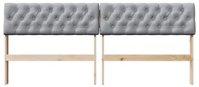 vidaXL Ταπετσαρισμένο κεφαλάρι Ανοιχτό γκρι 180 cm