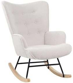 Πολυθρόνα Κουνιστή Alma Teddy Ε7143,8 67x86x92cm White-Black
