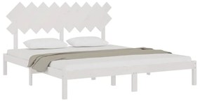 Πλαίσιο Κρεβατιού Λευκό 180 x 200 εκ. Μασίφ Ξύλο Super King - Λευκό