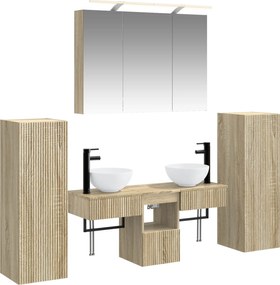 vidaXL Σετ Επίπλων Μπάνιου 6 pcs Sonoma Δρυς