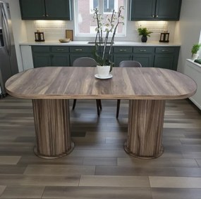 Stewehome Τραπέζι Τραπεζαρίας MDF Καρυδί Οβάλ 90x170 cm