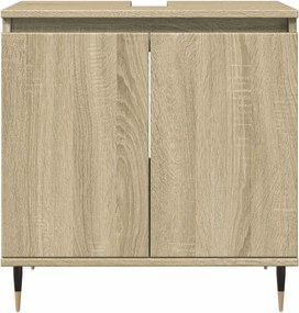 vidaXL Ντουλάπι Μπάνιου Sonoma Δρυς 58 x 33 x 60 εκ. από Επεξεργ. Ξύλο