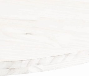 vidaXL Επιφάνεια Τραπεζιού Οβάλ Λευκή 80x40x2,5 εκ. Μασίφ Ξύλο Πεύκου