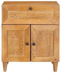 vidaXL Κομοδίνο Ανοιχτό καφέ 50 x 33 x 60 εκ Μασίφ ξύλο μάνγκο