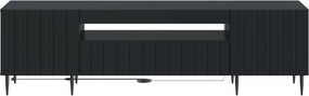 vidaXL Ντουλάπα LED Τηλεόρασης ZWOLLE 153 x 35 x 43 εκ Μαύρο