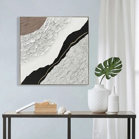 Πίνακας Τοίχου Abstract (Τετράγωνος) με Κορνίζα Μπεζ-Καμβάς 82x4,5x82Yεκ.