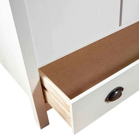 vidaXL Ντουλάπα Hill Δίφυλλη Λευκή 89x50x170 εκ. Μασίφ Ξύλο Πεύκου