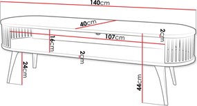 Έπιπλο τηλεόρασης Roenni Ember-Leuko - 140.00Χ40.00Χ44.00cm