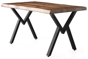 Artekko Efor Τραπέζι MDF με Εφέ Κορμού Καφέ και Μεταλλικά Μαύρα Πόδια (140x80x75)cm