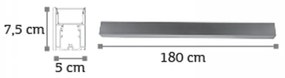 Κρεμαστό Φωτιστικό Κρεμαστό φωτιστικό LED 60W 3CCT (By Switch) από αλουμίνιο σε μαύρη απόχρωση D:180cm (6072-180-BL)