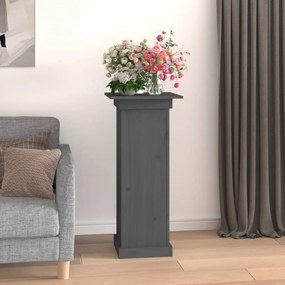 vidaXL Βάση Λουλουδιών Γκρι 40x40x90 εκ. από Μασίφ Ξύλο Πεύκου