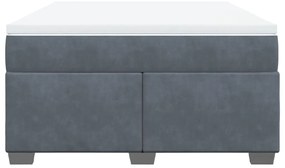 vidaXL Κρεβάτι Boxspring με Στρώμα Σκούρο Γκρι 140x200 εκ. Βελούδινο