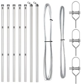 vidaXL Πό posts φράχτη 7 pcs Ασημί Ø32mm 120 εκ Γαλβανισμένος χάλυβας