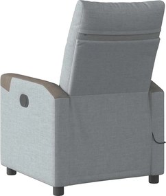 vidaXL Πολυθρόνα Μασάζ Ανακλινόμενη Ανοιχτό Γκρι Υφασμάτινη