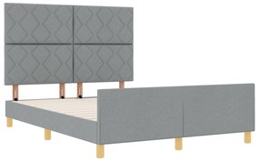 vidaXL Κρεβάτι Γκρι Ανοιχτό 140x200 εκ. Υφάσματος