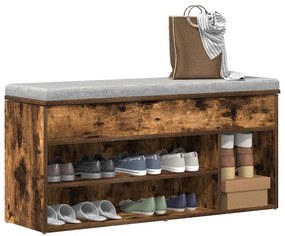 Πάγκος παπουτσιών vidaXL Καπνιστή βελανιδιά Κατασκευασμένο ξύλο