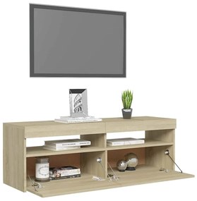 vidaXL Έπιπλο Τηλεόρασης με LED Sonoma Δρυς 120x35x40 εκ.