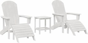 vidaXL Καρέκλα Κήπου 3 pcs Λευκό Πολυαιθυλένιο