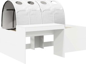 vidaXL Κρεβάτι με Σήραγγα 3 τεμ. Λευκό Επεξεργασμένο Ξύλο
