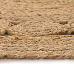 vidaXL Χαλί Πλεκτό Στρογγυλό Σχέδιο 90 εκ. από Γιούτα