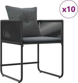 vidaXL Σέτ φαγητού για κήπο 11 pcs Μαύρο Ατσάλι